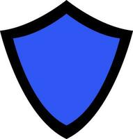 Black abd blue shield in flat style. vector