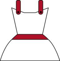 Red and White Frock Icon in Flat Style. vector