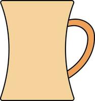 Isolated Mug Or Cup Icon in Pastel Orange Color. vector