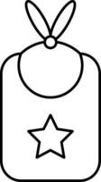 Bib Icon In Black Outline. vector