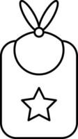 Bib Icon In Black Outline. vector