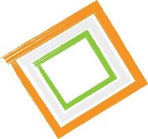 Creative square shape frame in tricolor. vector