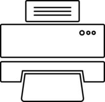 Isolated black line art printer. vector