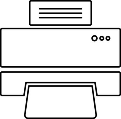 Isolated black line art printer.
