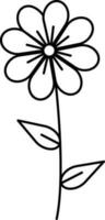 línea Arte ilustración de flor icono en plano estilo. vector