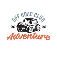 vintage logo car off road template illustration vector