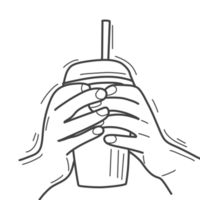 hand- houden een drinken png