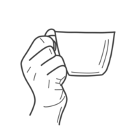 Hand hold a drink png