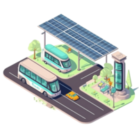 Solar cell vehicle parking roof ev vehicle charging station. Ai Generated png