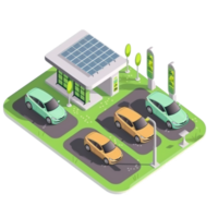 solar célula carros estacionamiento techo ev coche cargando estación png
