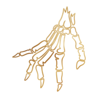 goud skelet hand- schets png