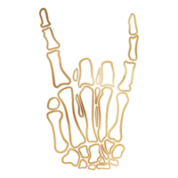 Gold Skelett Hand mit Liebe Geste Zeichen png