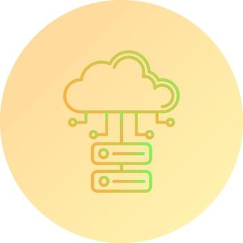 icono de vector de base de datos en la nube