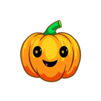 Cute Jack o lantern isolated on transparent background, cartoon Halloween, ai generated, digital illustration. png