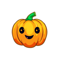 mignonne jack o lanterne isolé sur transparent arrière-plan, dessin animé Halloween, ai généré, numérique illustration. png