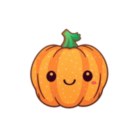 Cute Jack o lantern isolated on transparent background, cartoon Halloween, ai generated, digital illustration. png