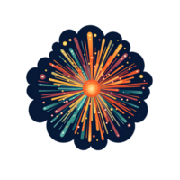 colorful fireworks isolated on transparent background, ai generated, digital illustration. png