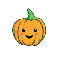 Cute Jack o lantern isolated on transparent background, cartoon Halloween, ai generated, digital illustration. png