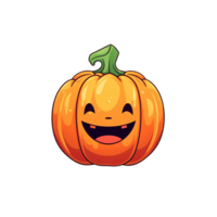 Cute Jack o lantern isolated on transparent background, cartoon Halloween, ai generated, digital illustration. png