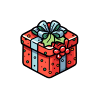 gift box with ribbon isolated on transparent background, ai generated, digital illustration. png
