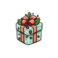 gift box with ribbon isolated on transparent background, ai generated, digital illustration. png