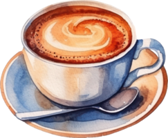 Cup of coffee watercolor illustration. AI Generated png