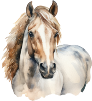 Horse Watercolor Illustration. AI Generated png