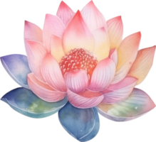 Lotus Blume Aquarell Illustration. ai generiert png