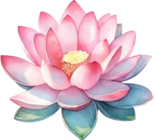 lotus bloem waterverf illustratie. ai gegenereerd png