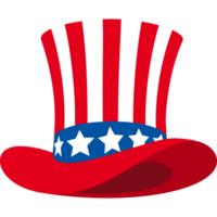 Uncle Sam USA Hat. Patriotic hat accessory png