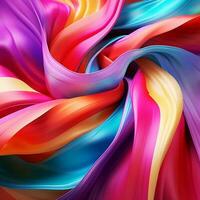 Abstract background with colourful flowing ribbons photo