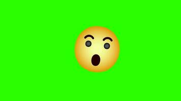 Wow emoji facciale espressione pop su e galleggiante su verde sfondo video