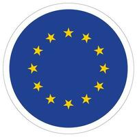 Flag of Europe circle shape. European Union. EU flag in round design shape vector