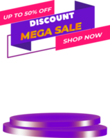 3d colorful purple product display podium png