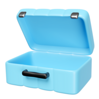 3d open suitcase empty isolated. png