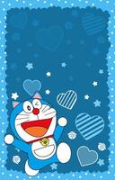 Robot Cat Character With Frame and Heart Background vector