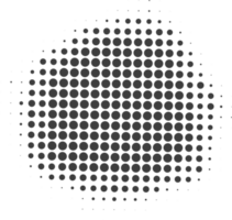 metà tono tratteggiata cerchio. il giro forma con grunge struttura. astratto pendenza elemento png