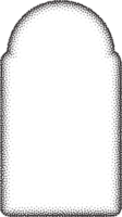 Gothic church window frame. Arches stippled shape. Silhouettes of simple medieval door. png