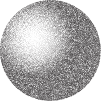 Grainy circle with noise dotted texture. Gradient ball with shadow. Abstract planet sphere with halftone stipple effect. png