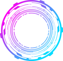 HUD futuristic element. Abstract optical neon aim. Circle geometric shape for virtual interface and games. Camera viewfinder for sniper weapon png