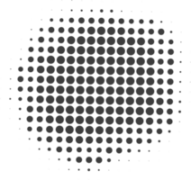 moitié Ton à pois cercle. rond forme avec grunge texture. abstrait pente élément png