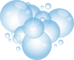 Cartoon soap foam with bubbles. Light blue suds of bath, shampoo, shaving, mousse. png