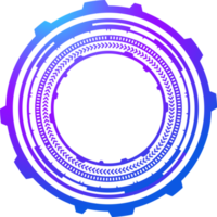 hud trogen element. abstrakt optisk neon syfte. cirkel geometrisk form för virtuell gränssnitt och spel. kamera sökare för prickskytt vapen png