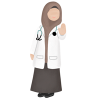 muslimah médico en pie png