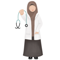 muslimah médico en pie png