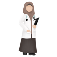 muslimah dokter staand png