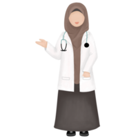 muslimah dokter staand png