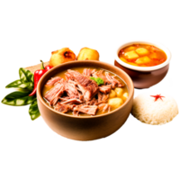 cuenco de sopa, carne de vaca fideos sopa tom ñam laksa gamba sopa Lomi generativo ai png