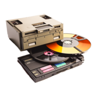 Vintage CD Player Composition Generative Ai png