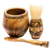 Batok Noce di cocco vasellame souvenir cucchiaio, noce di cocco, tazza da tè, Di legno, Materiale png generativo ai